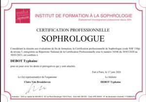 Screenshot Image de la certification professionnelle sophrologue Typhaine Debot